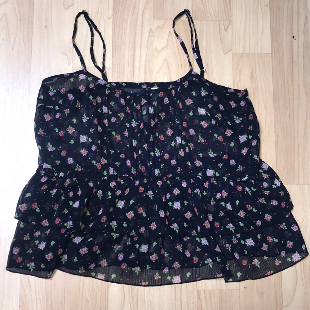 Aeropostale see through navy blue tank top